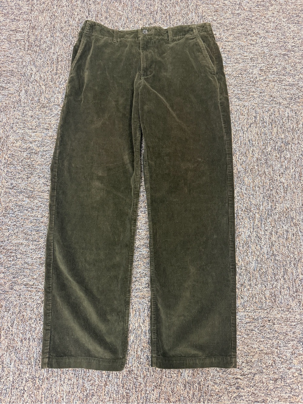 J. Crew Dark Olive Corduroy Trousers Men’s 34X32 Cotton Cords - Picture 2 of 6